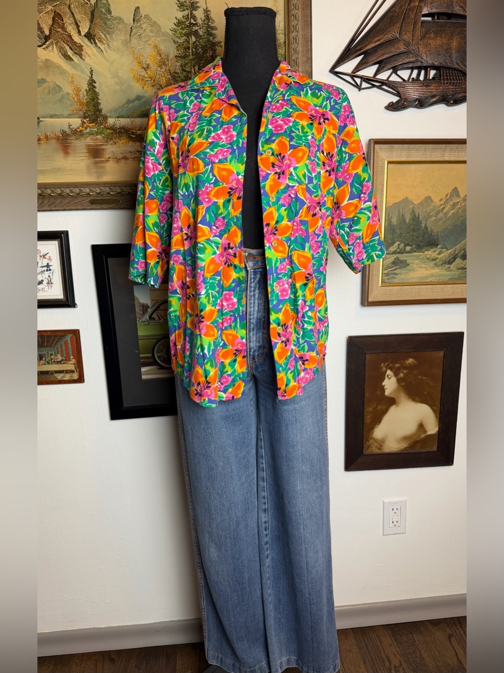 Vintage 80s-90s WOOLRICH Floral Blouse Women's - Picture 5 of 10